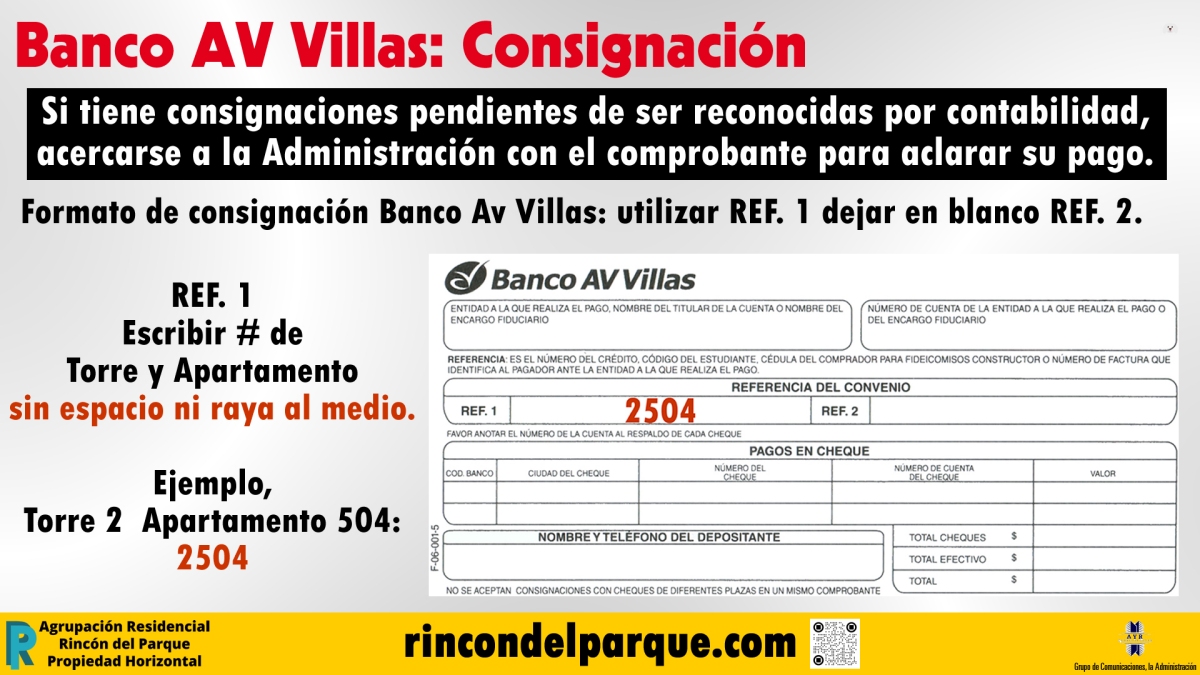 2023-09-05, Comunicado: Banco AV Villas: Consignación
