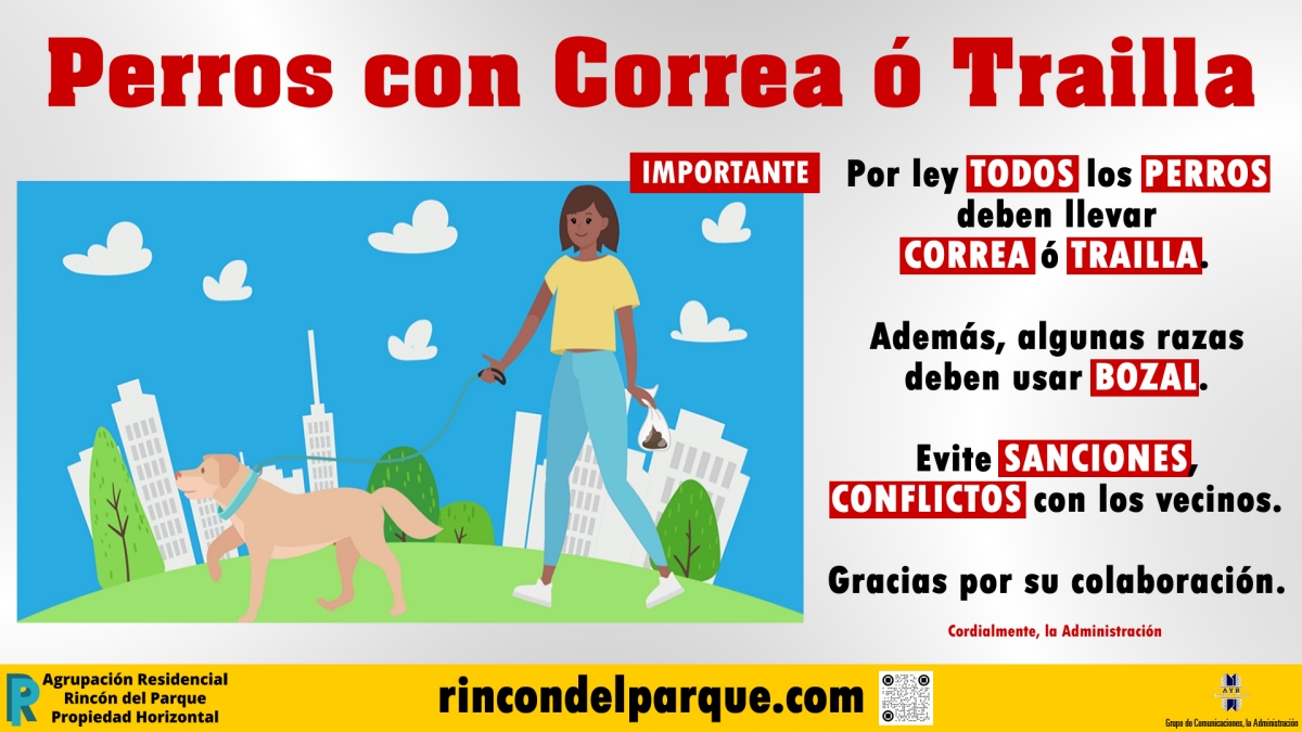 2023-09-07, Comunicado: Perros con Correa ó Trailla