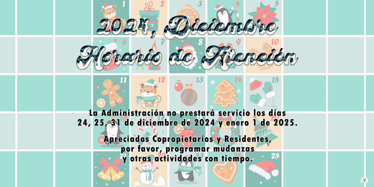 2024-12-19, Comunicado: Calendario de Atención, Administración