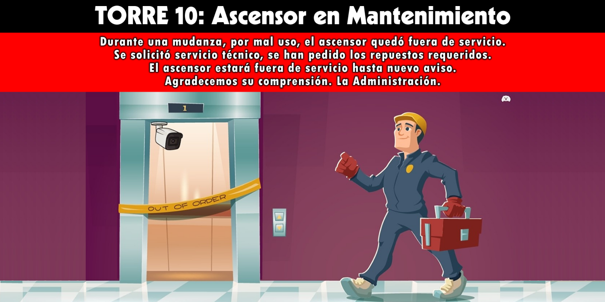 2024-12-29, Comunicado: Ascensor, Torre 10