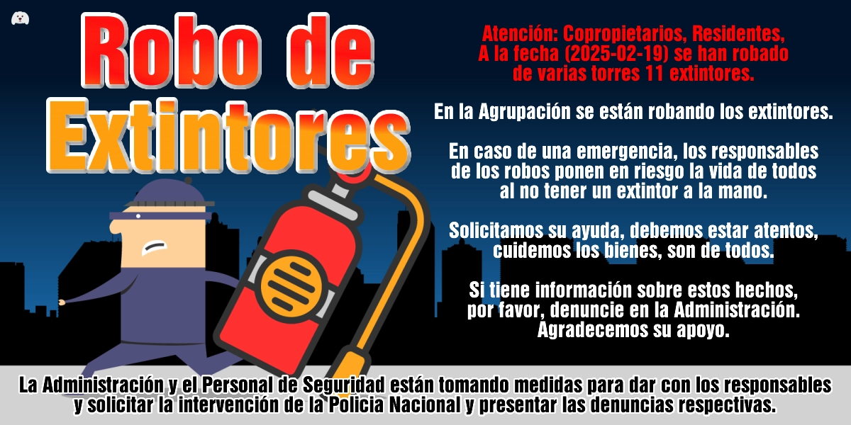 2025-02-19, Comunicado: Robo de Extintores 2025-02-19, Comunicado: Robo de Extintores